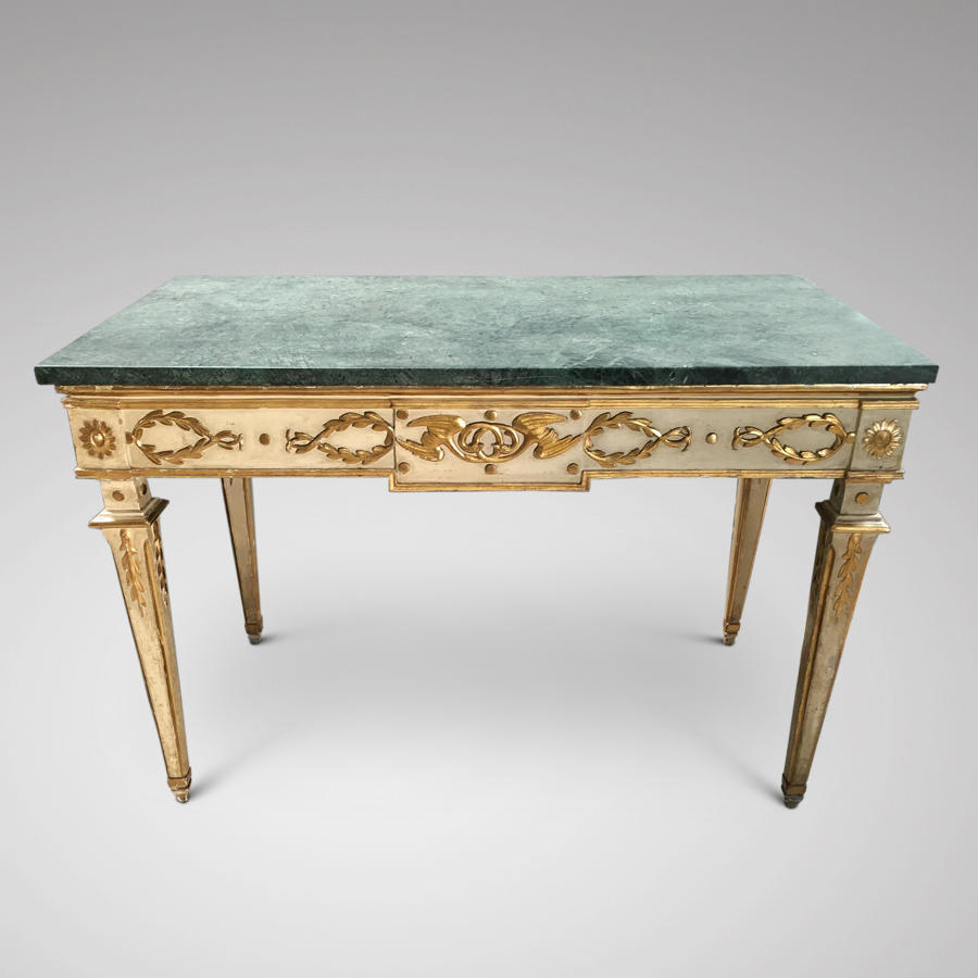 An 18th century Italian decorated neo-classical console table
