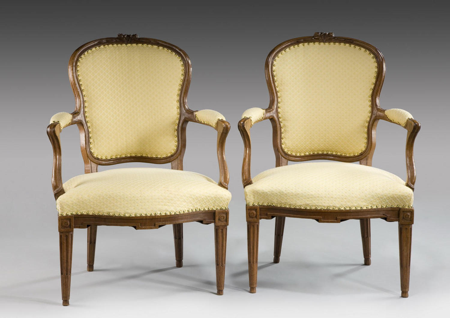 A PAIR OF LOUIS XV FAUTEUIL