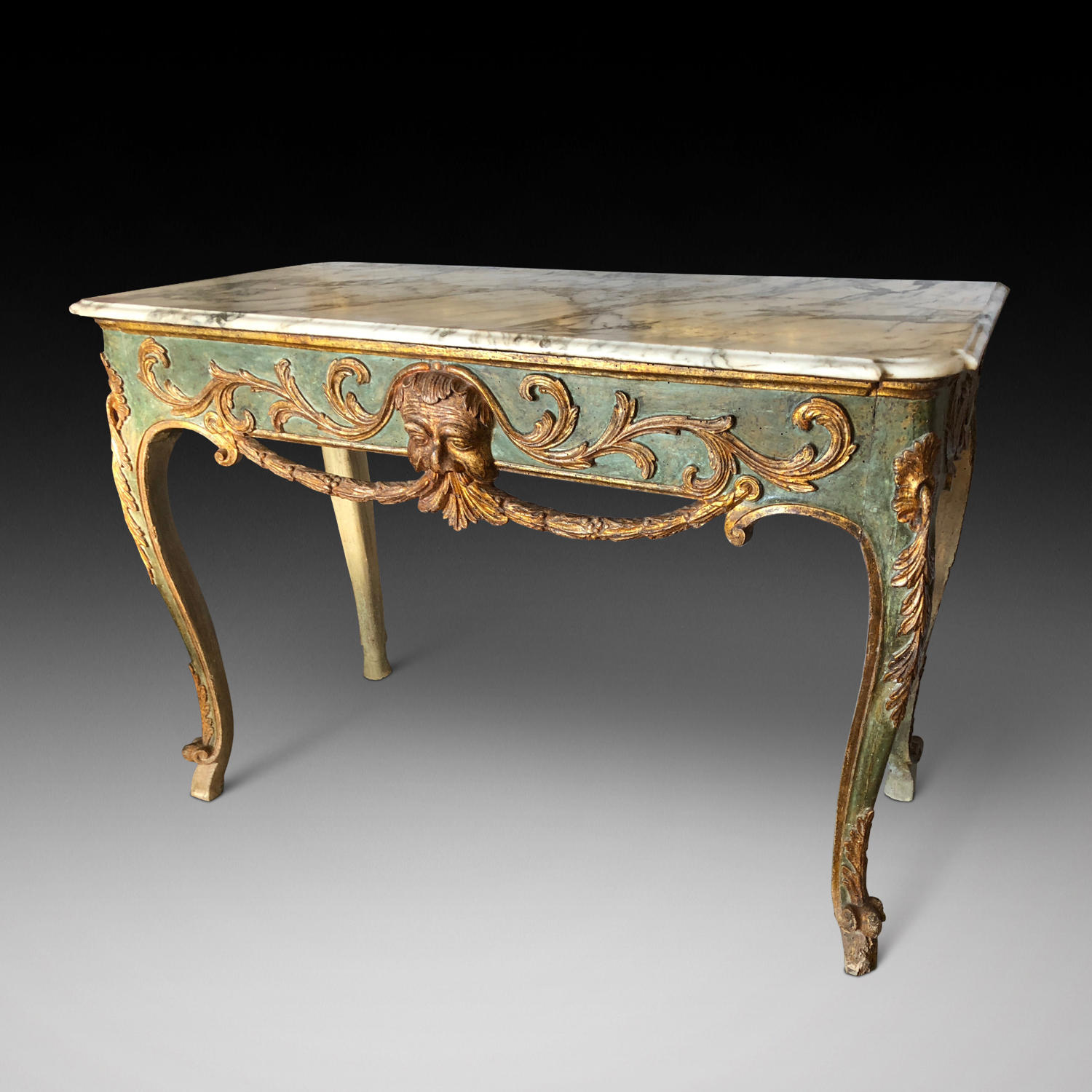 A MID 18TH CENTURY  ITALIAN DECORATED CONSOLE TABLE