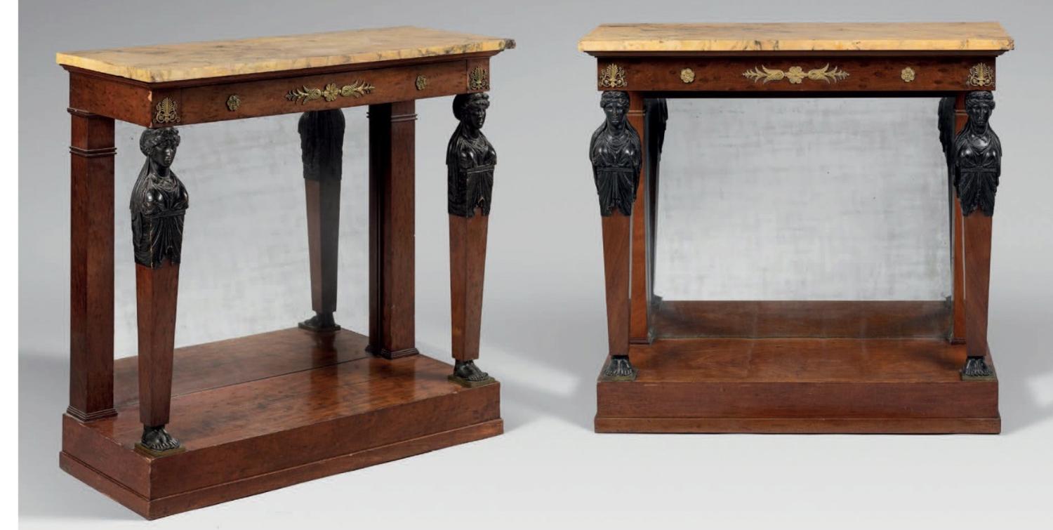 A PAIR OF IST EMPIRE PERIOD CONSOLES