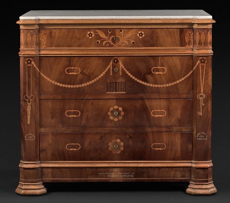A RARE MARQUETRY COMMODE