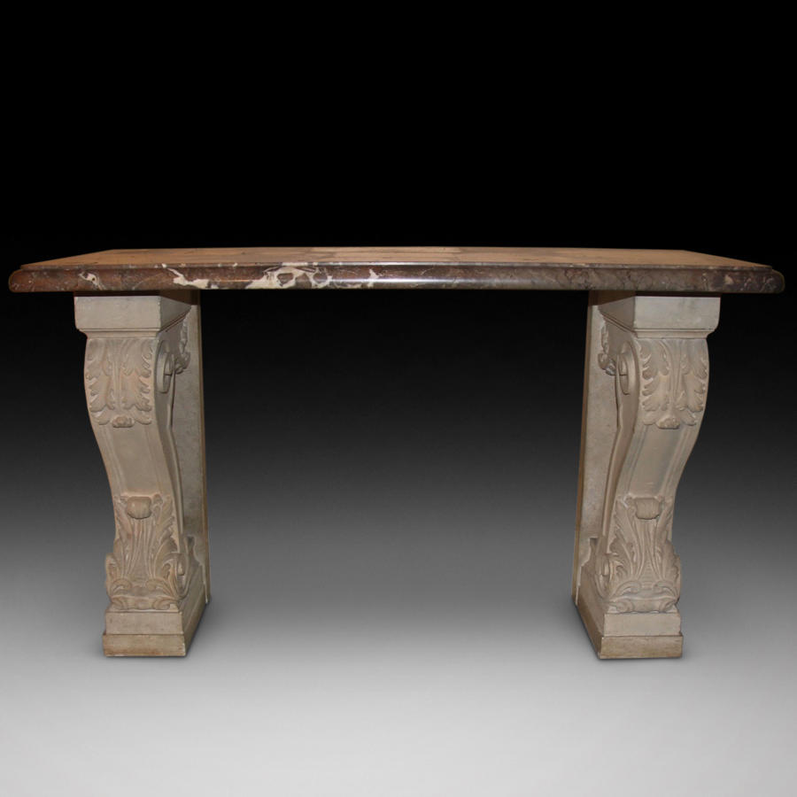 A MARBLE & STONE CONSOLE