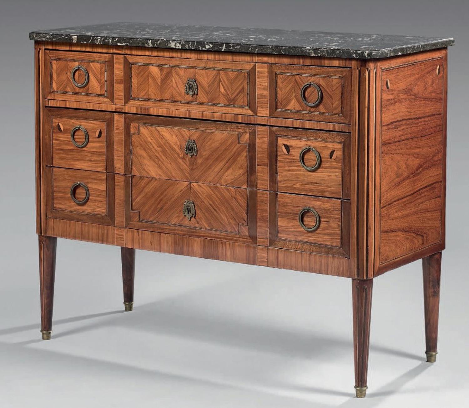 A LOUIS XVI PARQUETRY COMMODE