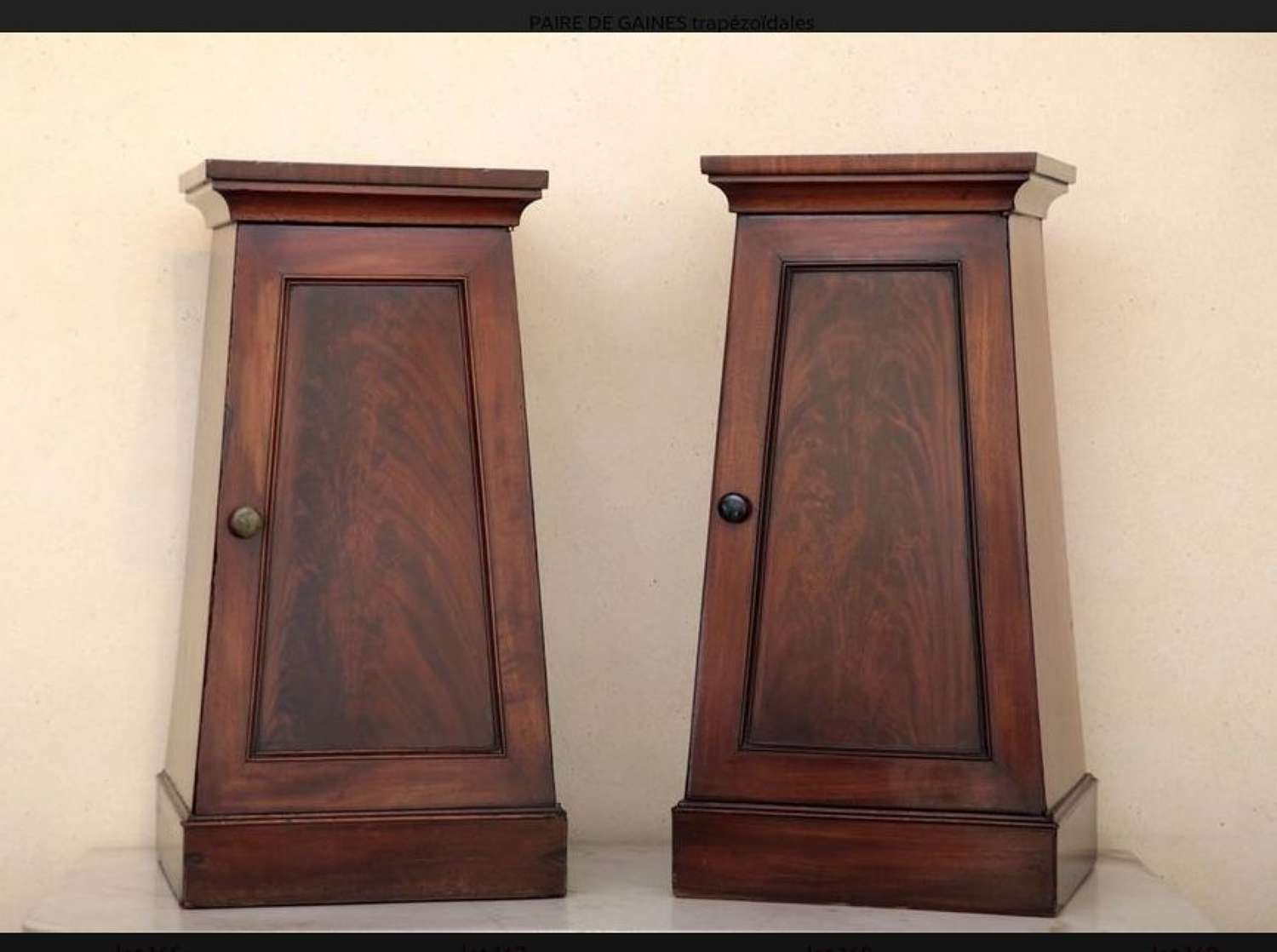 A PAIR OF NEO CLASSICAL BEDSIDE CUPBOARDS