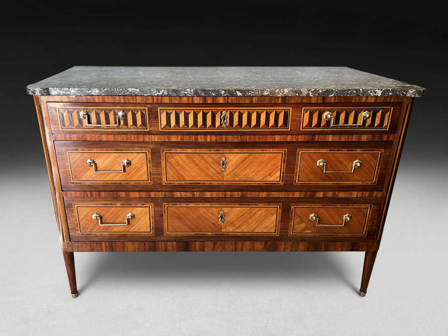 A LOUIS XVI PERIOD PARQUETRY COMMODE