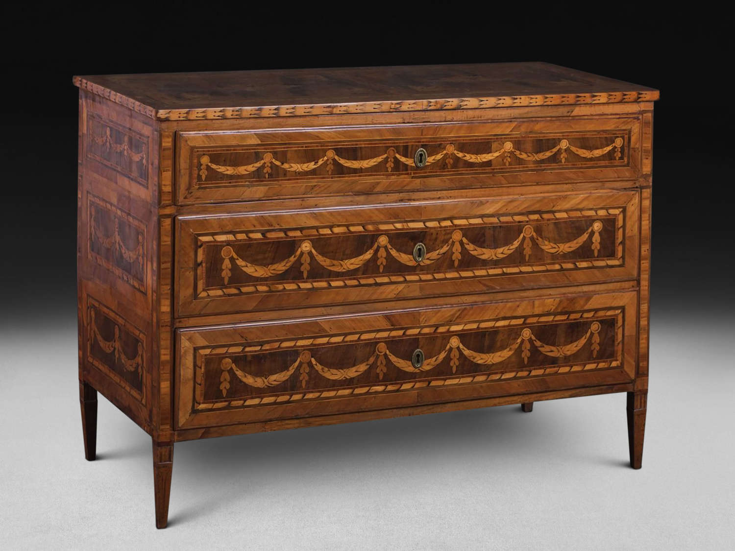 A RARE MARQUETRY COMMODE ITALY C 1790