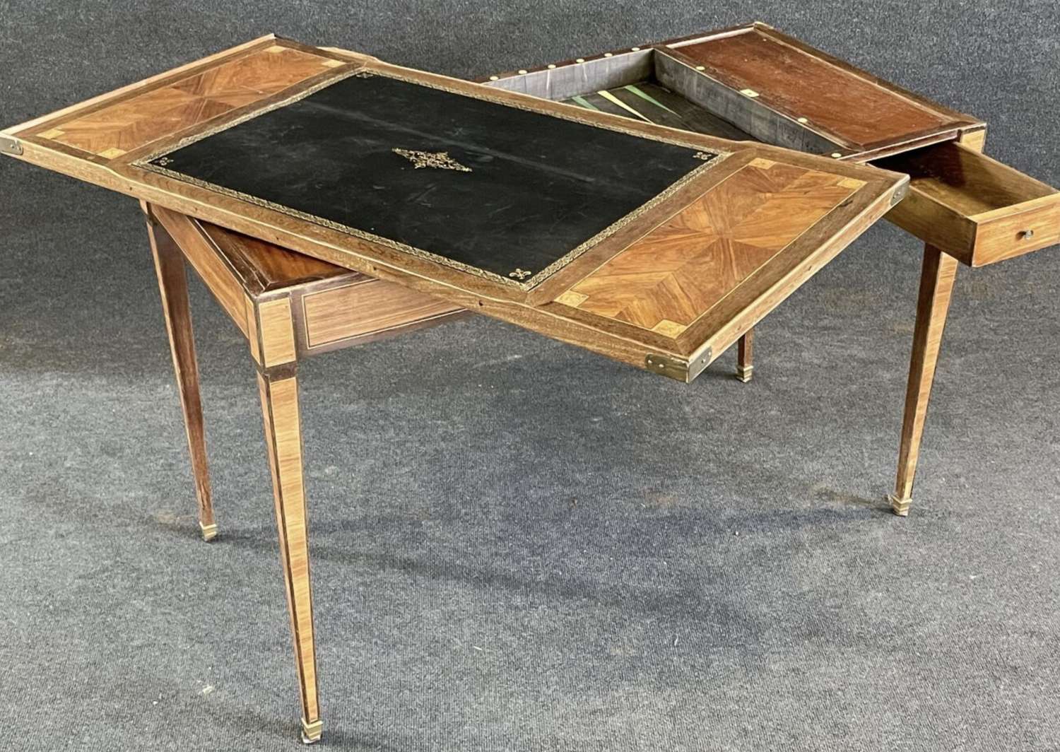 A GOOD 18TH CENTURY TRIC/TRAC TABLE stamped GUIGNARD