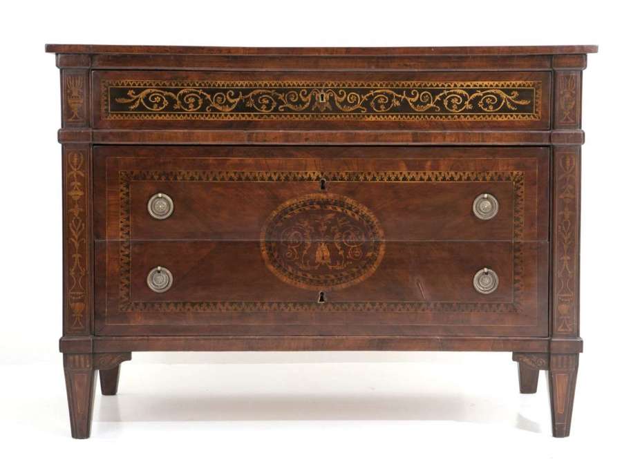 A  MARQUETRY COMMODE FROM MILAN C.1790