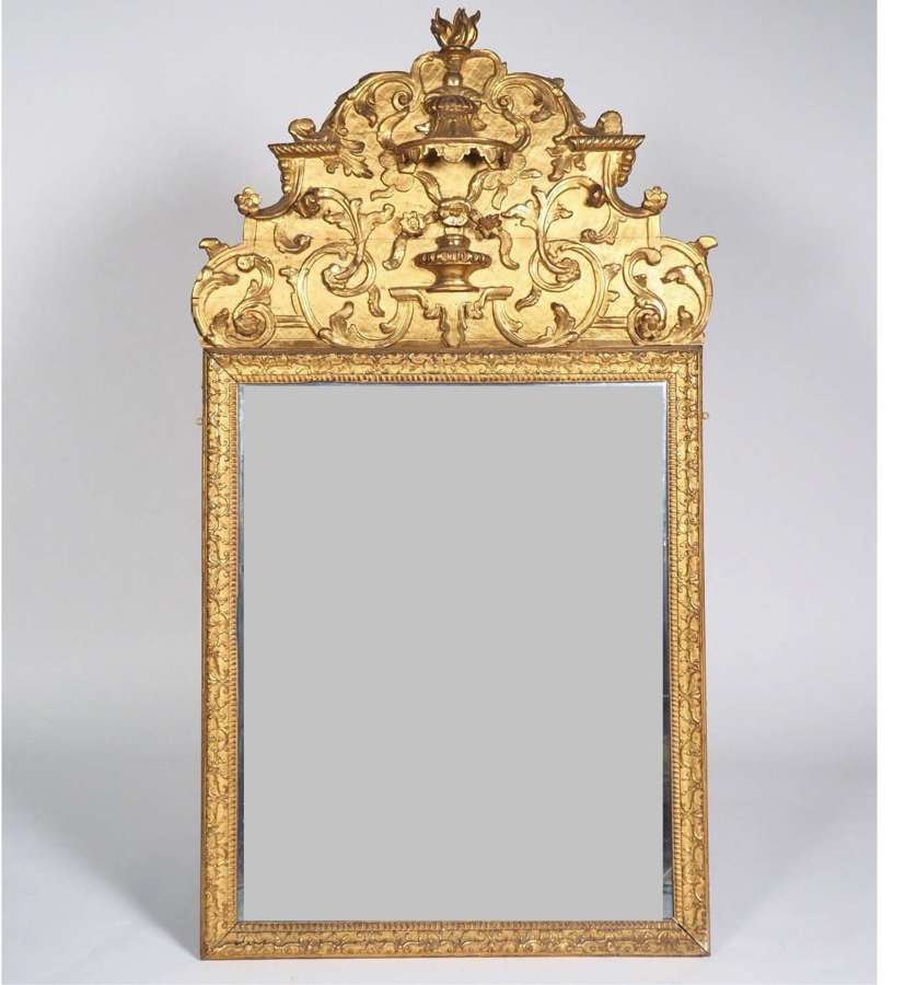 A CARVED GILTWOOD MIRROR,FRANCE C1780