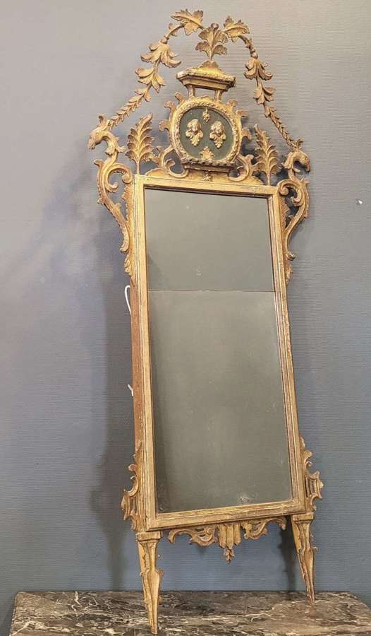 A GOOD LATE 18TH CENTURY CARVED GILTWOOD MIRROR ITALY C.1790
