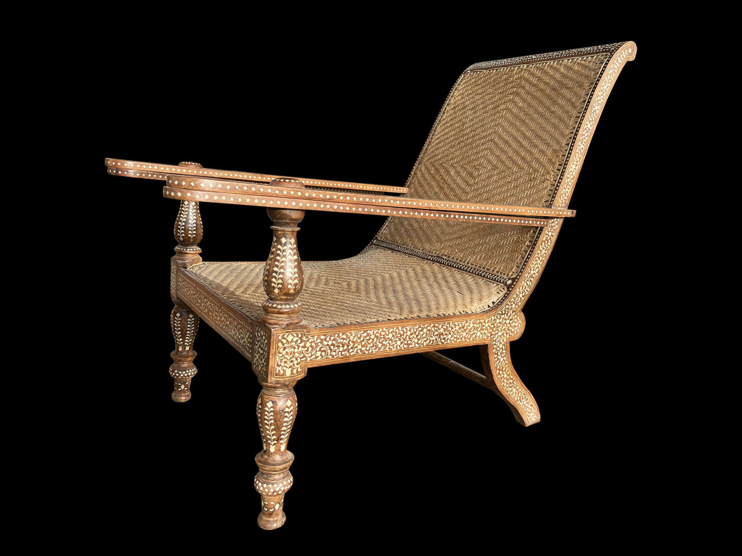 A BONE INLAID ANGLO INDIAN PLANTERS CHAIR C.1790