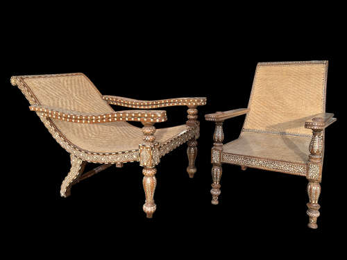 A BONE INLAID ANGLO INDIAN PLANTERS CHAIR C.1790
