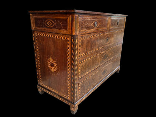 A MARQUETRY INLAID COMMODE ,TORINO ITALY C1800