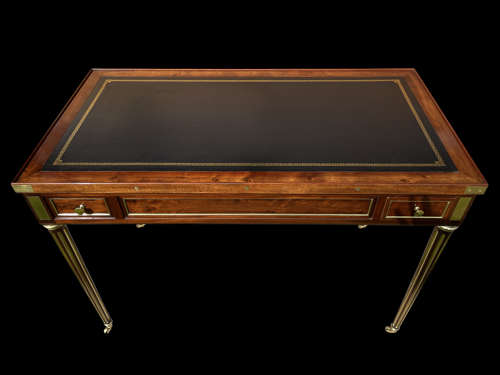 A FINE BRASS MOUNTED LOUIS XVI PERIOD MAHOGANY TRIC/TRAC TABLE