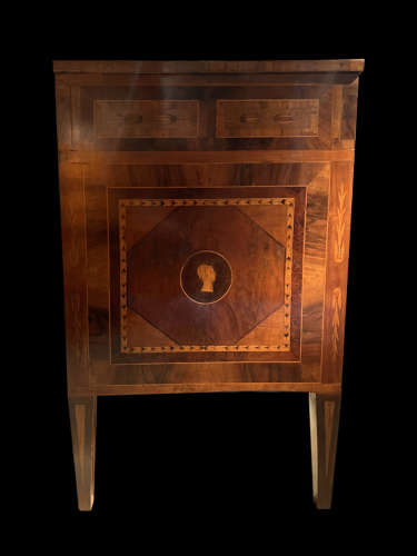 A GOOD MARQUETRY INLAID COMMODE ITALY C1790