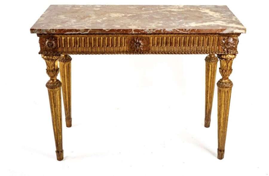 A LUIGI XVI PERIOD GILTWOOD CONSOLE